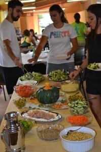 Cindy prepared a nice salad bar for the 20+ campers